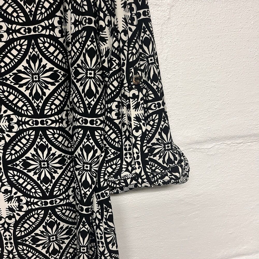 Cocomo Womens Longline Tunic Top Size XL Black White Front Zipper Detail Jersey - Picture 3 of 4